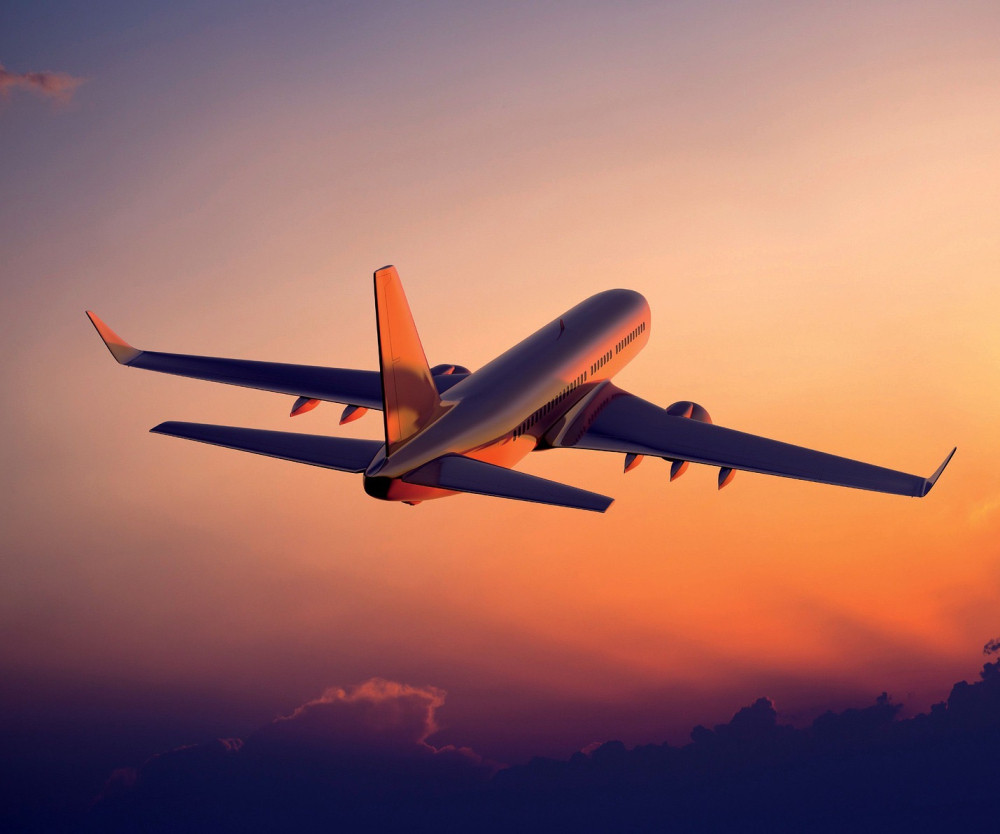 Flugzeug Sonnenuntergang