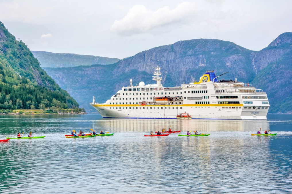 MS Hamburg im Fjord